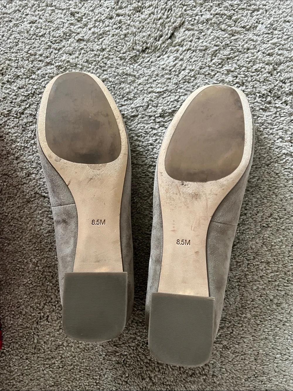 Tory Burch Taupe Suede Flats with Gold Logo